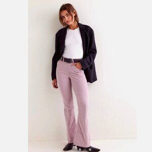 NEW We the Free People CRVY Karma Cord Flare Jeans Lilac Smoke Pink Corduroy XXL
